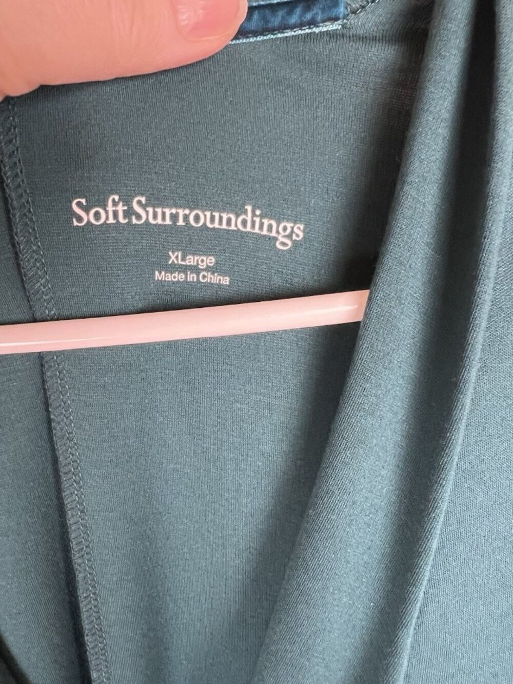 Soft Surroundings Lagia Maxi Dress XL Teal Twist Front Long Sleeve NWT $120 - Picture 9 of 12
